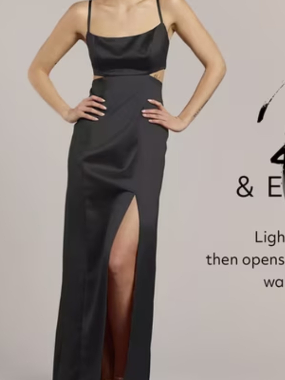 DB Studio/ David's Bridal 8 Satin  A- Line Cutout Spaghetti-Strap Evening Gown